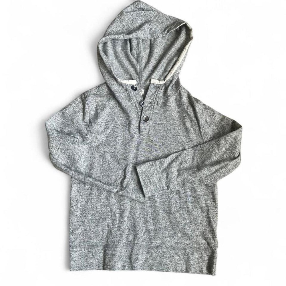 Grey Crewcuts long sleeve hoodie Boys Size 10 Soft 1/4 Button EUC
